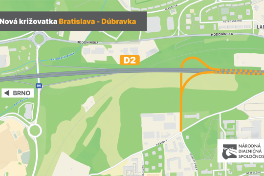 Modernizácia D2 bude pokračovať. Pripravuje sa nová križovatka Dúbravka