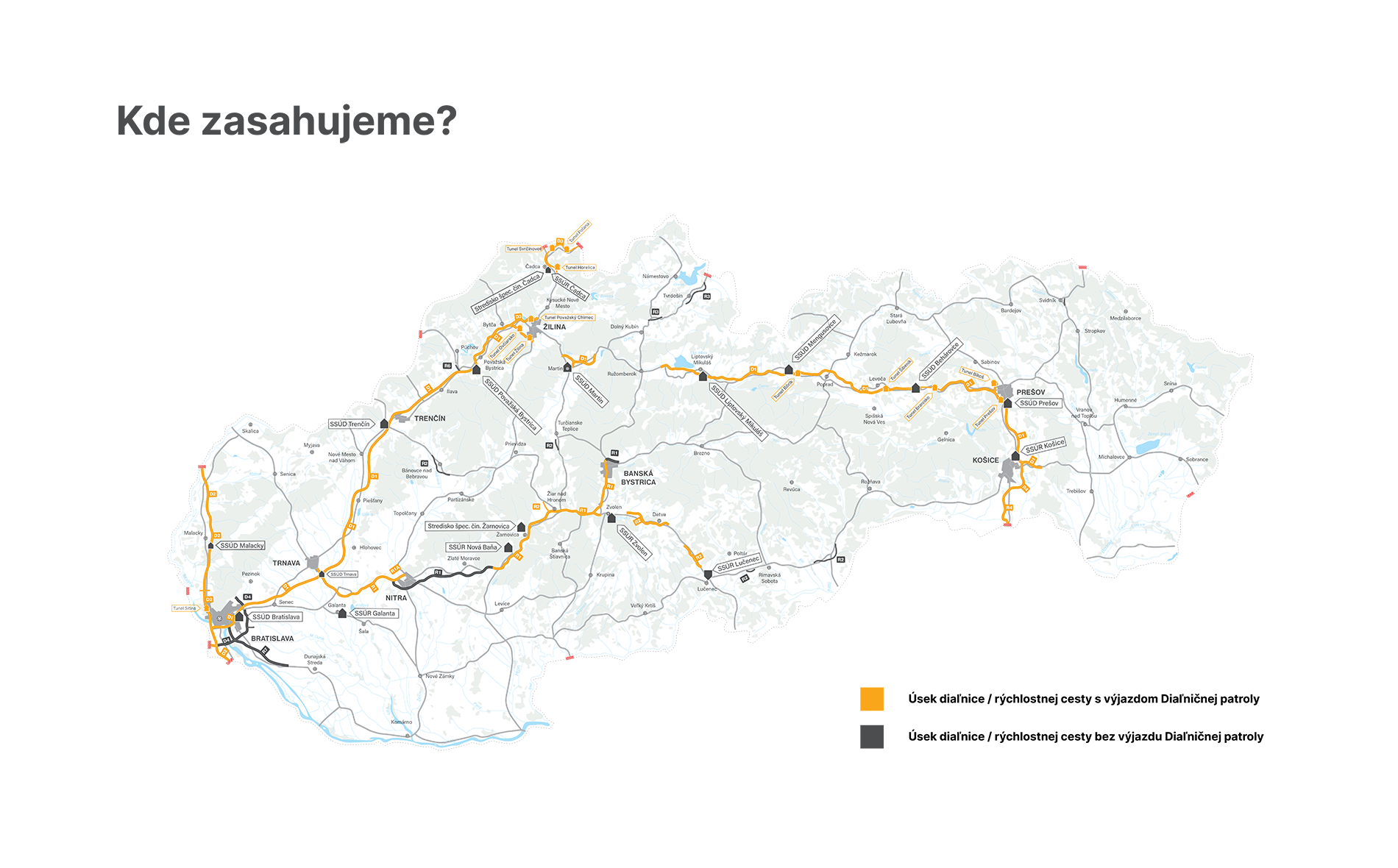Dialničná partolo mapa